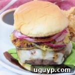 Hawaiian burger on plate
