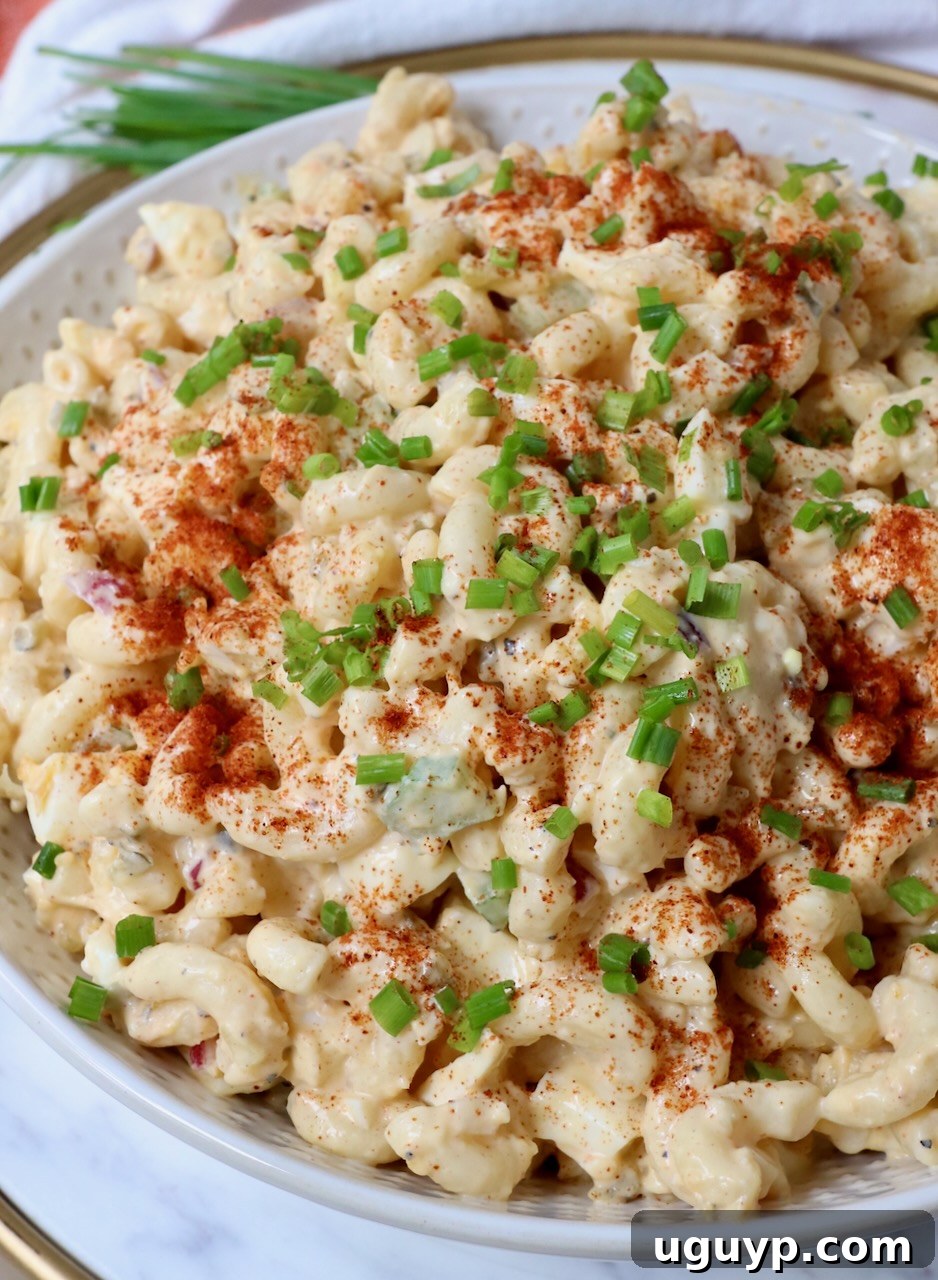 creamy pasta salad in bowl