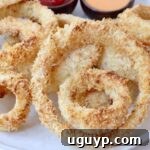cooked onion rings on plate