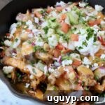 carne asada fries in cast iron skillet