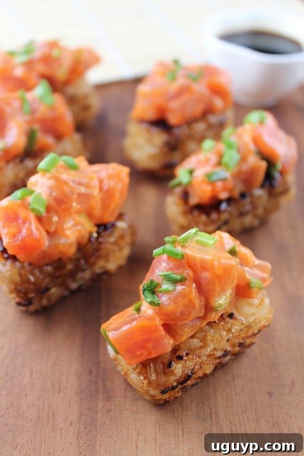 Japanese Spicy Tuna Rice Cakes