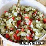 pickle de gallo in a bowl with a spoon