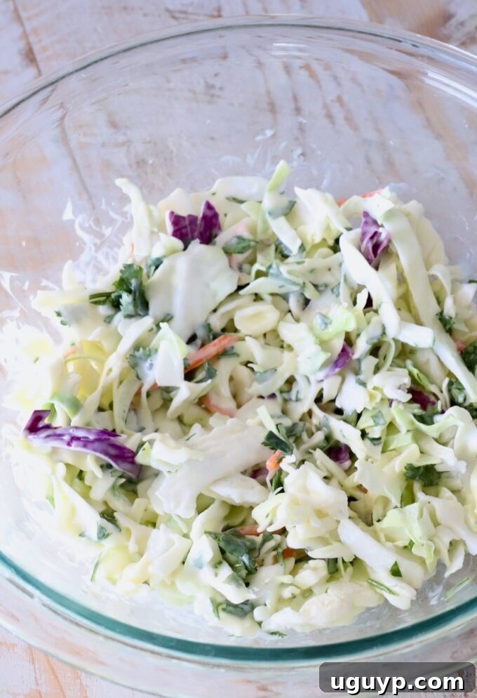 coleslaw in a glass bowl