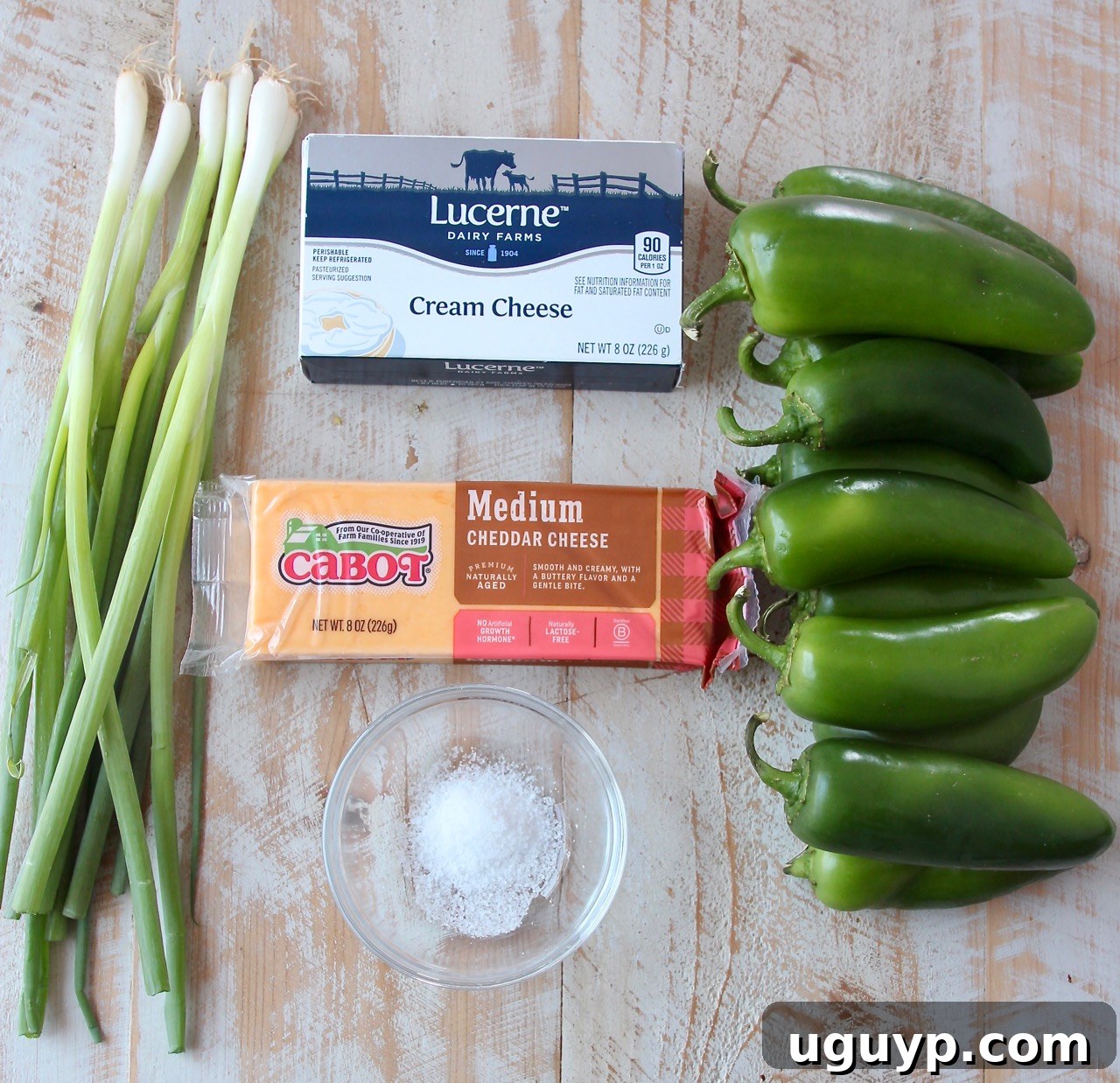Ingredients laid out for making jalapeno poppers