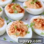 buffalo deviled eggs on a plate