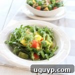 Shrimp Mango Arugula Salad - final presentation