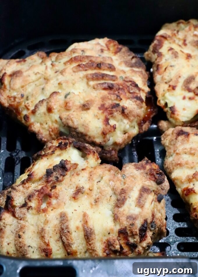 air fried chicken in an air fryer basket
