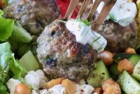 Greek-Style Gyro Meatballs with Tzatziki and Herbs