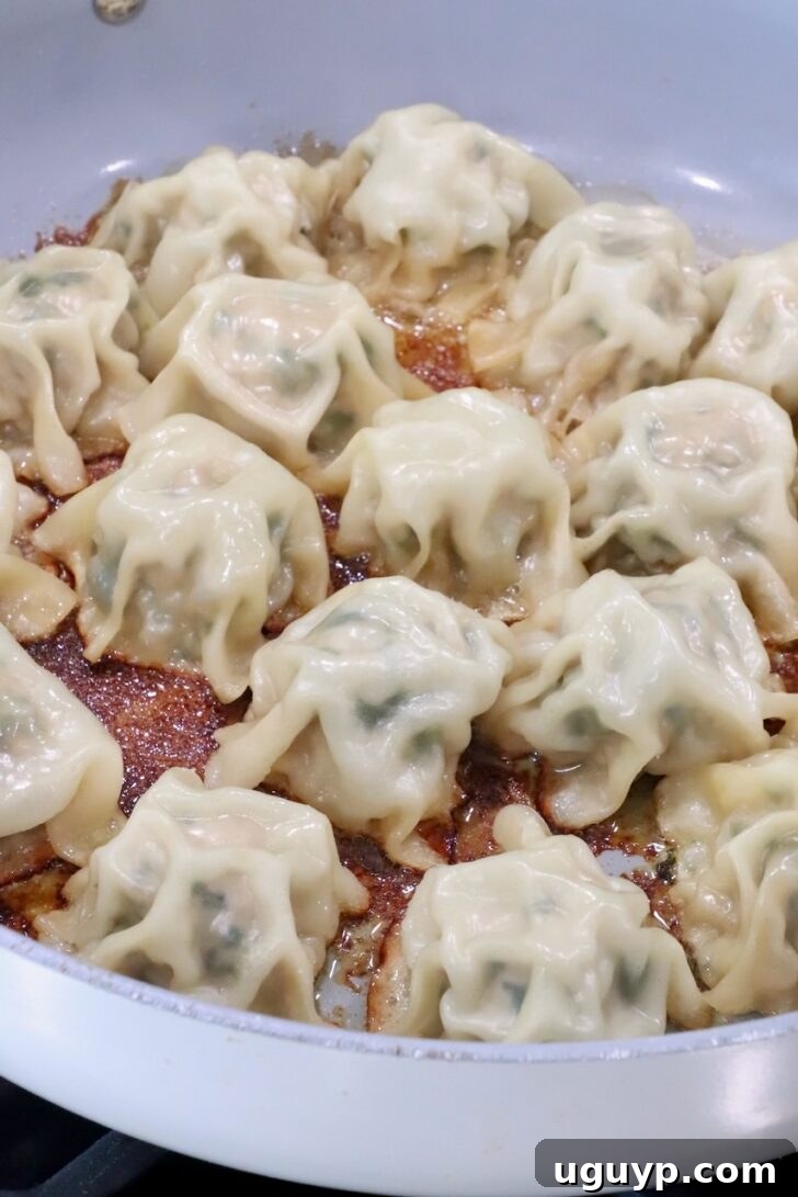cooked blanket dumplings in a large skillet