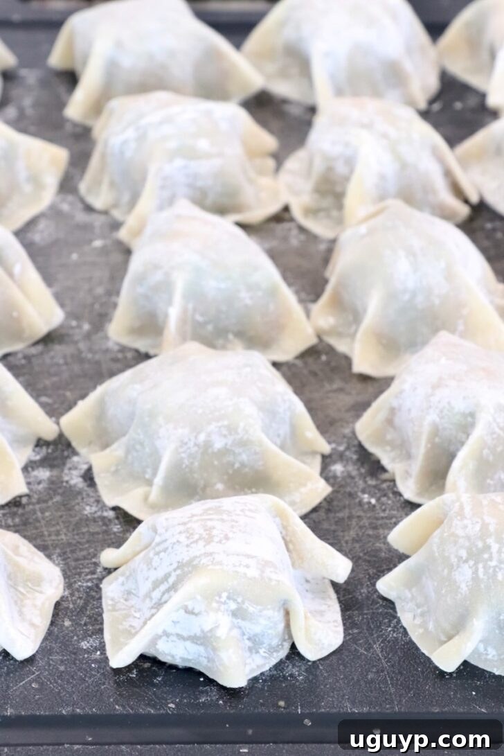 prepared blanket dumplings on a cutting board