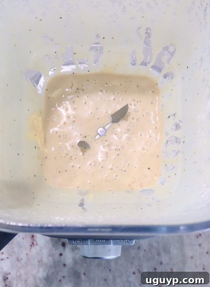 miso caesar dressing in a blender