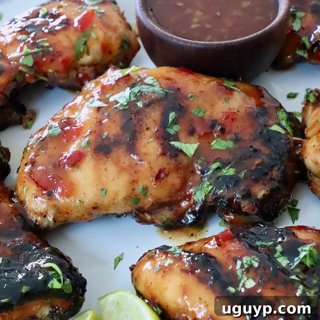 Grilled Thai glazed chicken thighs