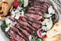Steak Shawarma Salad with Tangy Garlic Yogurt Dressing