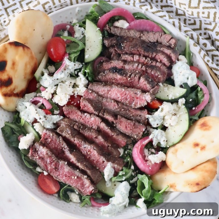 Steak Shawarma Salad with Tangy Garlic Yogurt Dressing 75 featured 80518