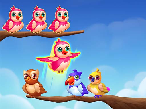 Puzzle cu Sortare și Potrivire de Culori pentru Păsări